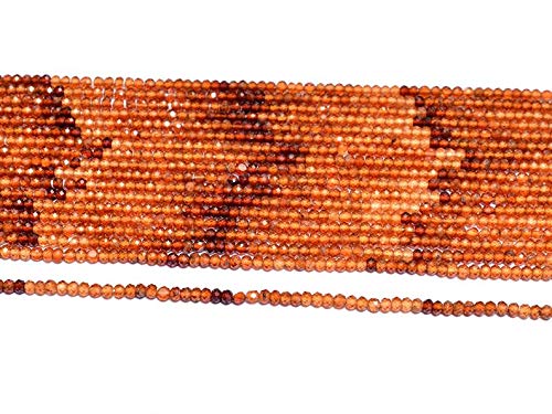 Perles Hessonite Grenat 3mm pour création bijoux lot de 5 - 3