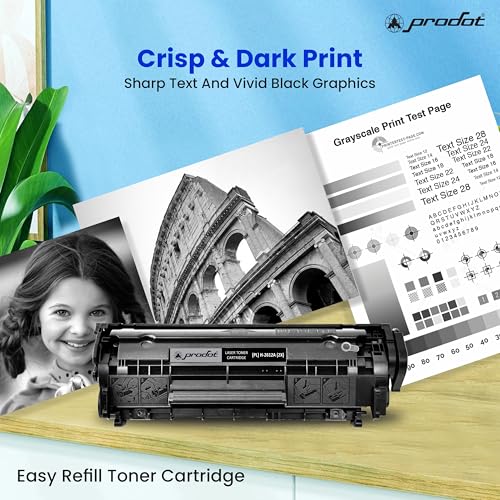 Image of ProDot 12A Toner Cartridge & Powder Set Replaces HP Q2612A Canon 303 /703 /FX-9 /FX-10 Compatible with HP 1010-1020 /1315-3030 Canon LBP2900 /3000 /L100 I 1500 Page Yield I 1 Yr Warranty (1 Set)