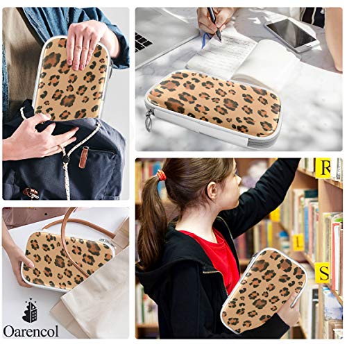 Oarencol, astuccio vintage leopardato, portapenne