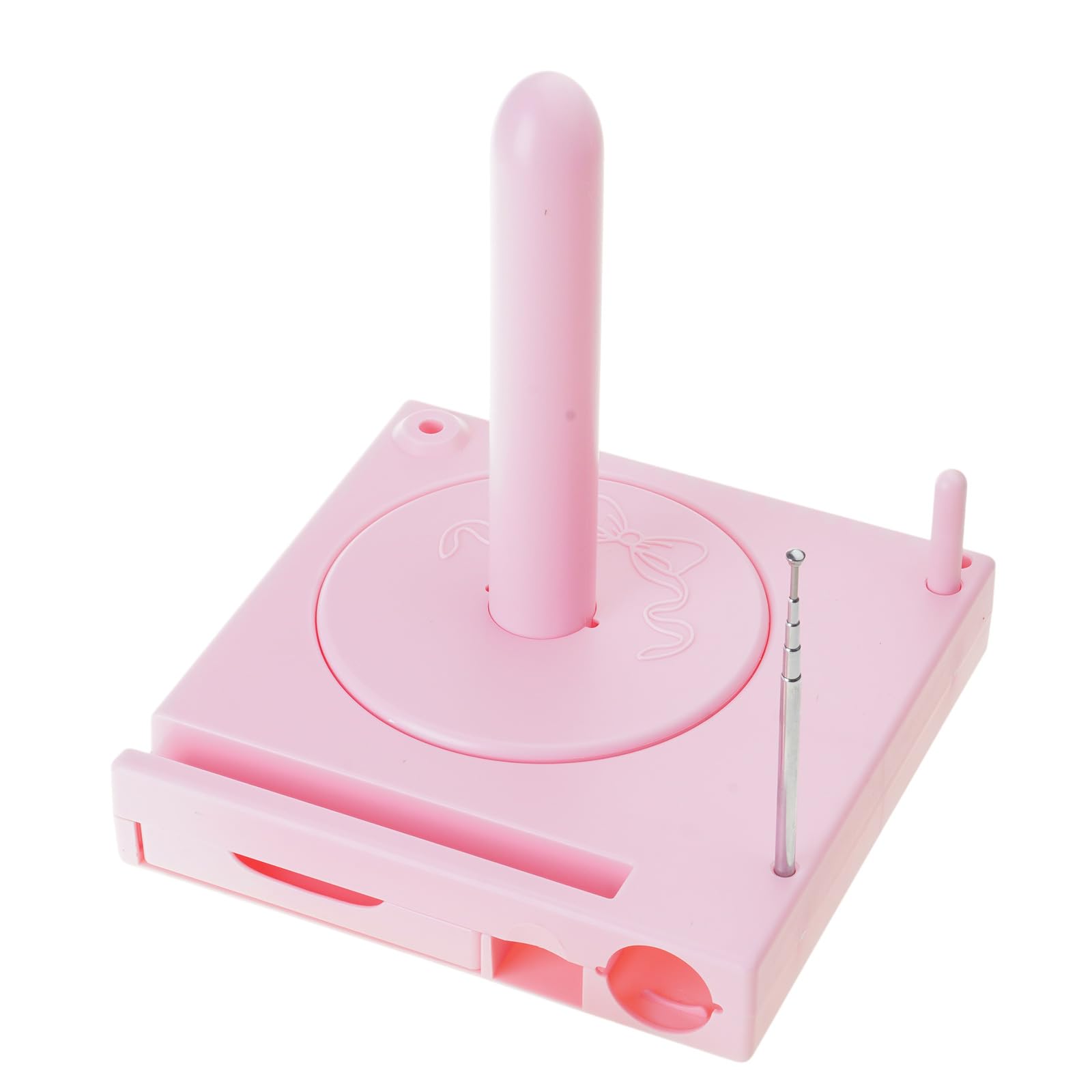 Supporto per filo con supporto per telefono e cassetto scorrevole, supporto per bobine di filo, supporto multifunzionale per uncinetto, maglieria, organizer per bobine di filato