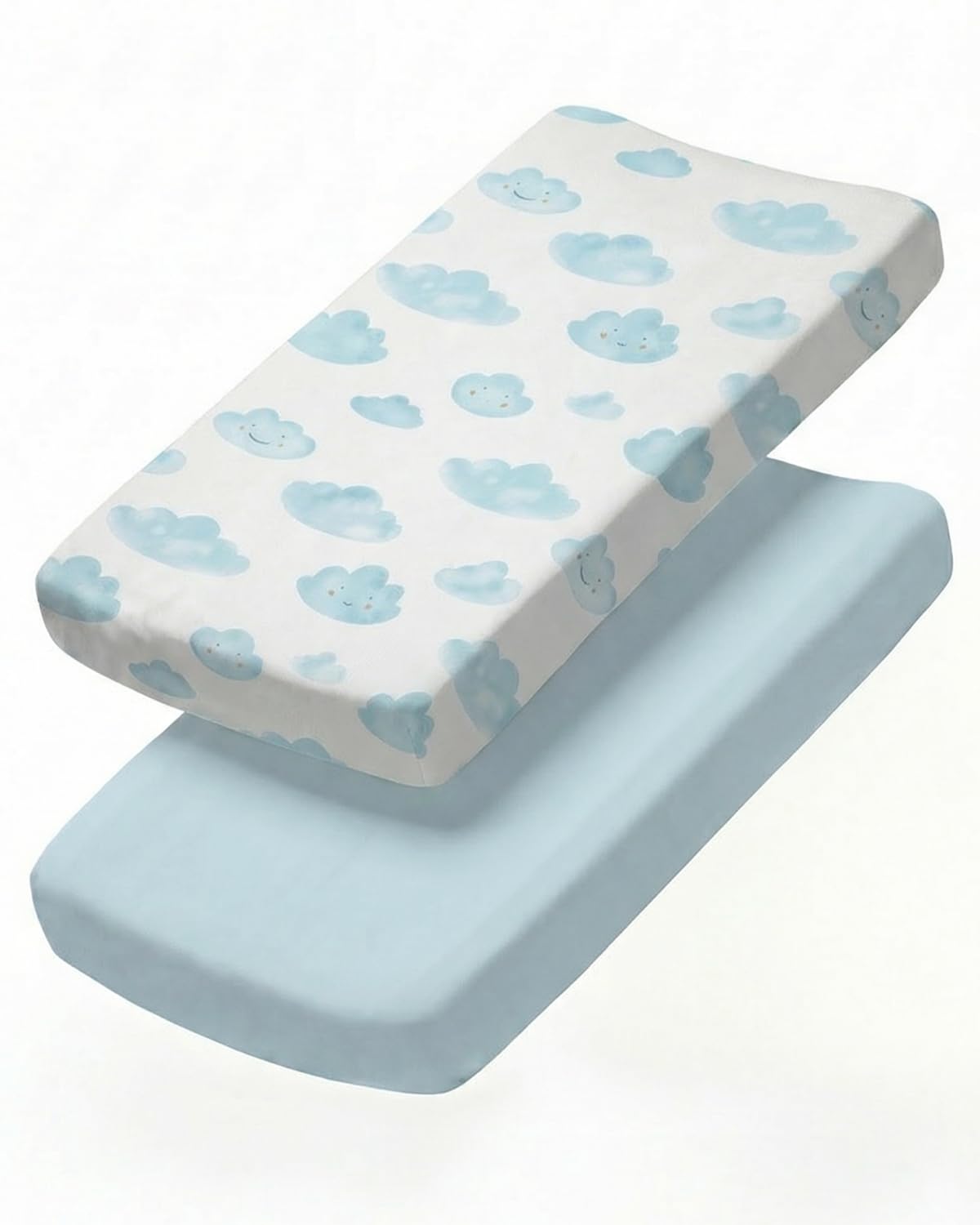 Changing Pad Cover - Pack of 2 Diaper Change Table Sheets - 32x16in, Clouds