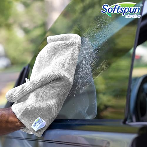SOFTSPUN Microfiber Cloth - 10 pcs 40x40 cms 340 GSM Multi-Color! Thick Lint & Streak Free Multipurpose Cloths Automotive Microfibre Towels for Car Bike Cleaning Polishing Washing & Detailing