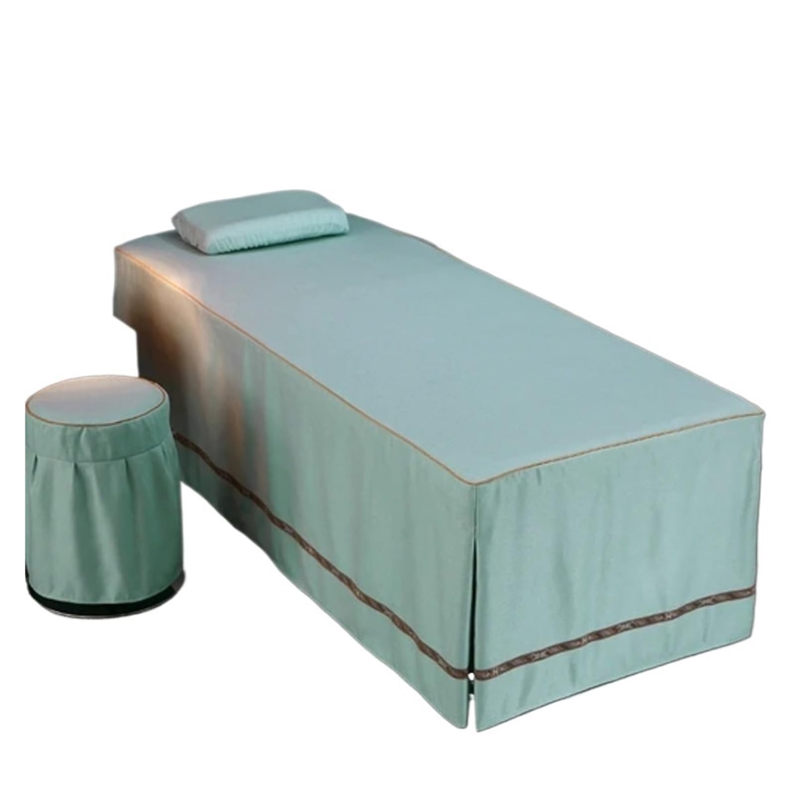 Massage Table Skirt Beauty Salon Massage Table Bed Sheet with Hole Bedskirt SPA Full Cover(Color-14,Round Head 80x190cm)