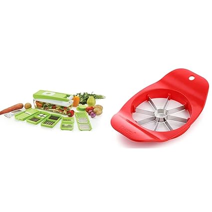 Ganesh Multipurpose Vegetable and Fruit Chopper Cutter Grater Slicer & Apple Cutter (Colours May Vary) Combo