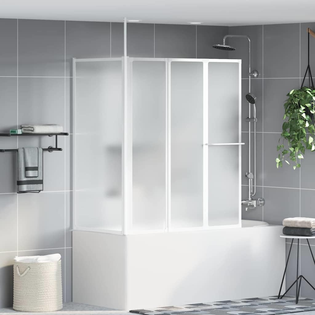 Hothingwell Mampara de Baño Esmerilado 120 x 70 x 137 cm Aluminio | 4 Paneles Plegables, Sello de Goma Inferior, Aluminio y Polipropileno, Control de Salpicaduras