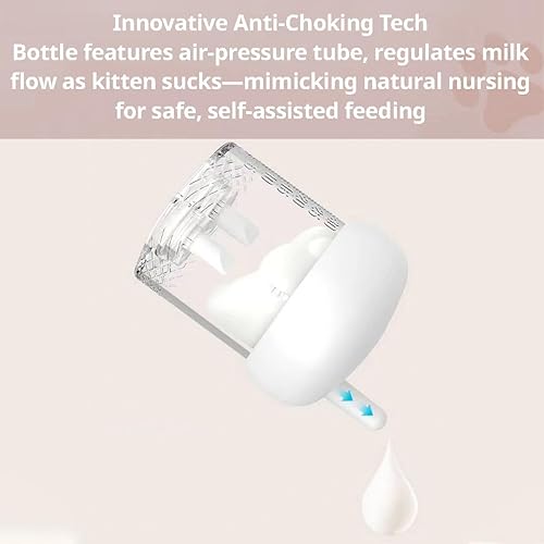 Miniatura 2 de MANON ROSA Kit de alimentación de biberones para mascotas recién nacidas, botella de leche y cuchara para animales pequeños, bebés, cachorros,