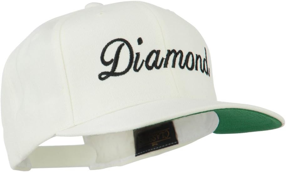 Script Diamond Embroidered Flat Bill Cap