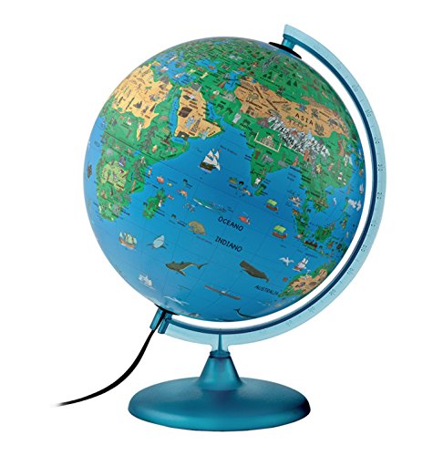atmosphere - Globo terráqueo Infantil, con Esfera de plástico, iluminada, en Castellano, 30 cm (Mapiberia Family S)