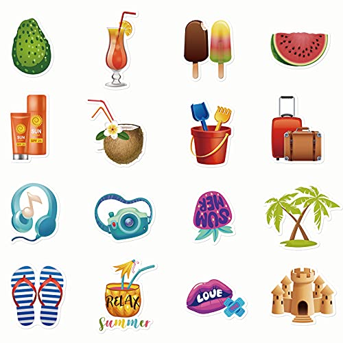 Summer Stickers for Water Bottles, 75 PCS Waterproof Stickers Laptop Skateboard Luggage Computer Stickers for Kids Teens Girls (Summer Stickers) — view 5