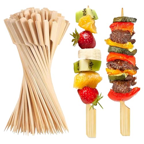 Funalix Lot de 100 brochettes en bois - Pour barbecue, anniversaire, pique-nique, canapée, fête (18 cm)
