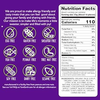 YumEarth Organic Fruit Snacks, 5oz. (Pack of 6), Allergy Friendly, Gluten Free, Non-GMO, Vegan, No Artificial Flavors or Dyes,5 Ounce (Pack of 6)