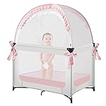 L RUNNZER Pack N Play Tent, Baby Mini Crib Tent to Keep Baby in, Crib Net for Pack and Play, Mini Cribs & Play Yard (39.6 L x 27.6 W x 49.2 H)