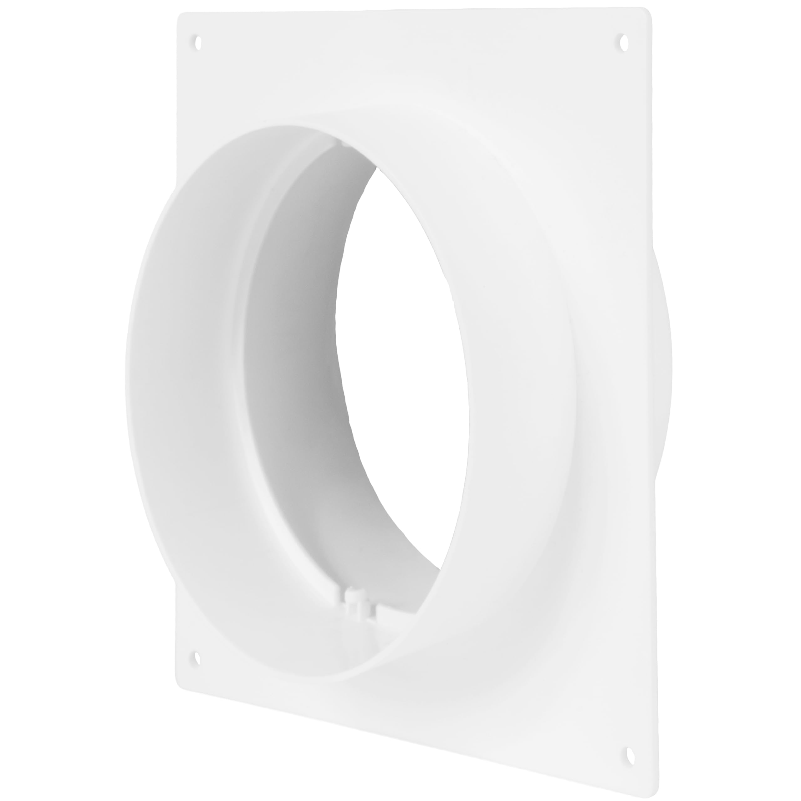 ECOPRO VENT 125mm Air Vent Duct Connector Flange – White Plastic Wall Plate, Round Dual Male-Fit Coupler for Indoor Supply and Exhaust Ventilation 125mm Ducting - Aircon Ducting