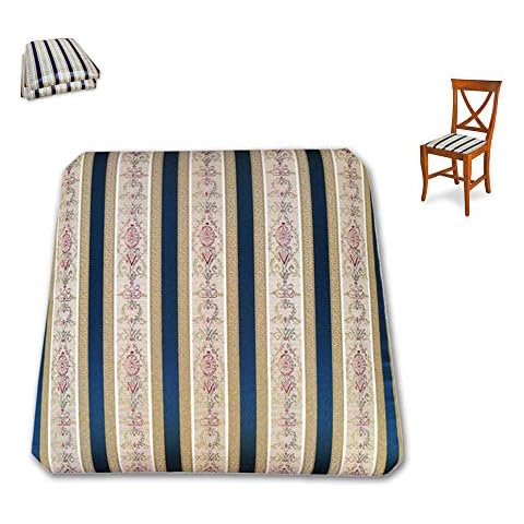 2 Asientos de Tela, Funda Acolchada para Silla clásica, Rayas Imperio Cover