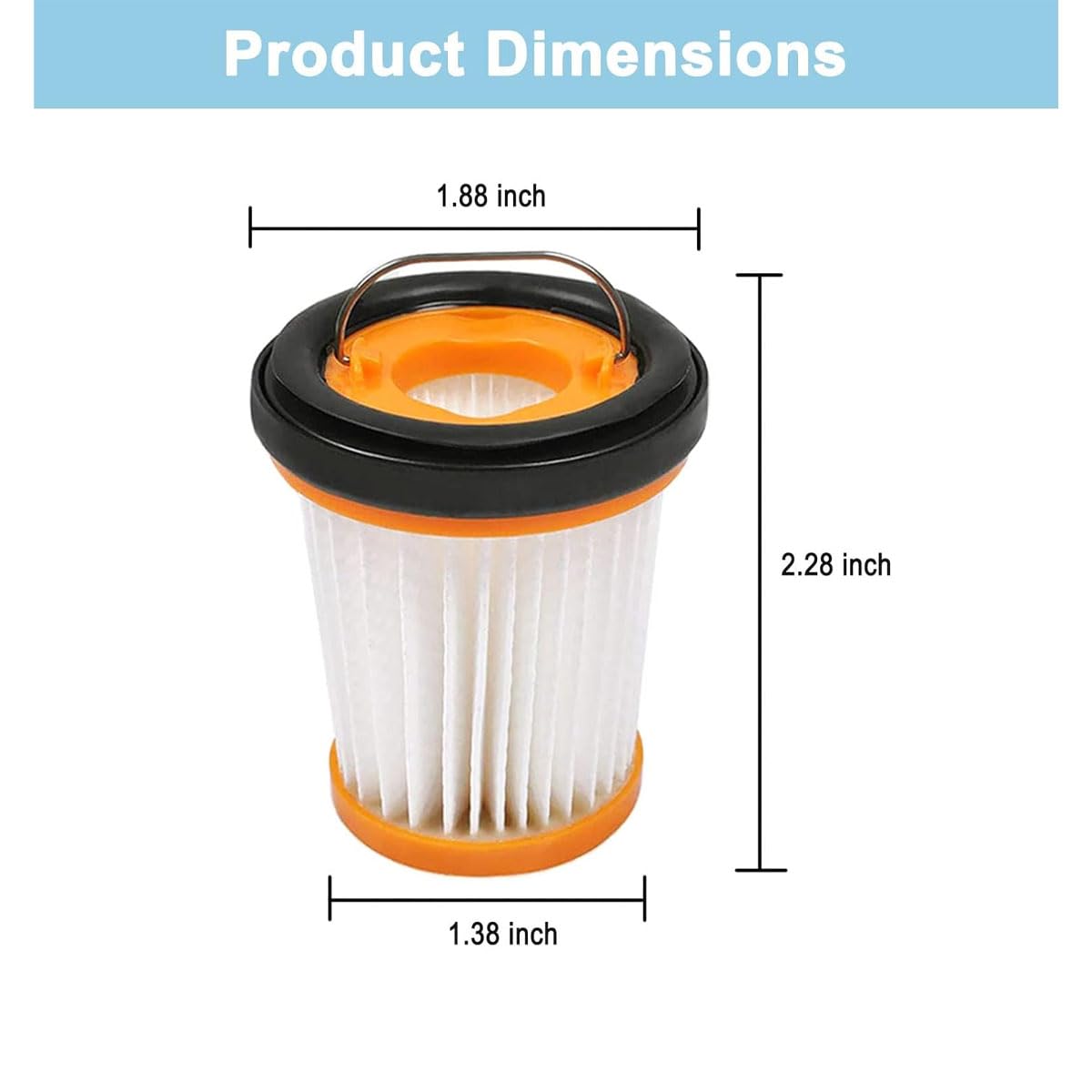 Filter Replacement Compatible with Shark WANDVAC Handheld Vacuum WV201 WV200 WV205 WV220, Compare to Part # XHFWV200,4 Pack