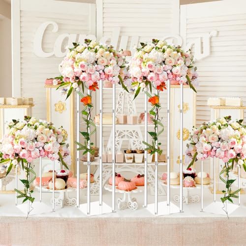 8 Vases Hauts en Acrylique Transparent Geetery de 30,5 cm pour Table