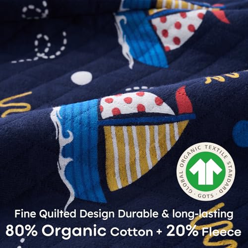 Image of Yoofoss Baby Sleep Sack 6-12 Months 1.0 Tog Long Sleeve Organic Cotton | Wearable Blanket for Infants 2-Way Zipper Quilted Sleeping Sacks(Medium)