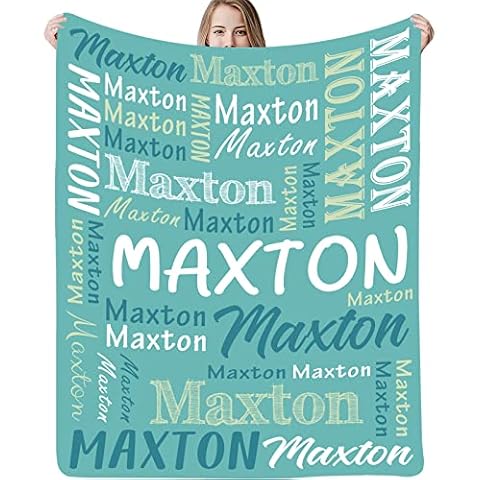 Personalized Name Blanket Custom Flannel Blanket for Adult Kids Ultra Soft Personalized Gifts Throw Blanket for Your Family Friend Colleague Christmas Thanksgiving Birthday Gifts (Color 9, 59" x 79") Cover