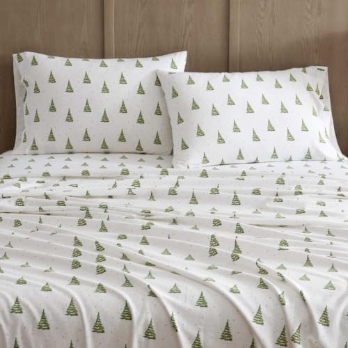 Image of Martha Stewart - Holiday Twin Cotton Flannel Sheet Set with Pillowcase