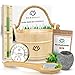 NORDHOLZ® Sauna Eimer mit Kelle aus 100% nordischer Fichte - Hochwertiges Sauna Zubehör - Einsatz, Hanftrageseil & Gratis E-Book - Wellness Aufguss Komplett Paket - Saunaeimer Set