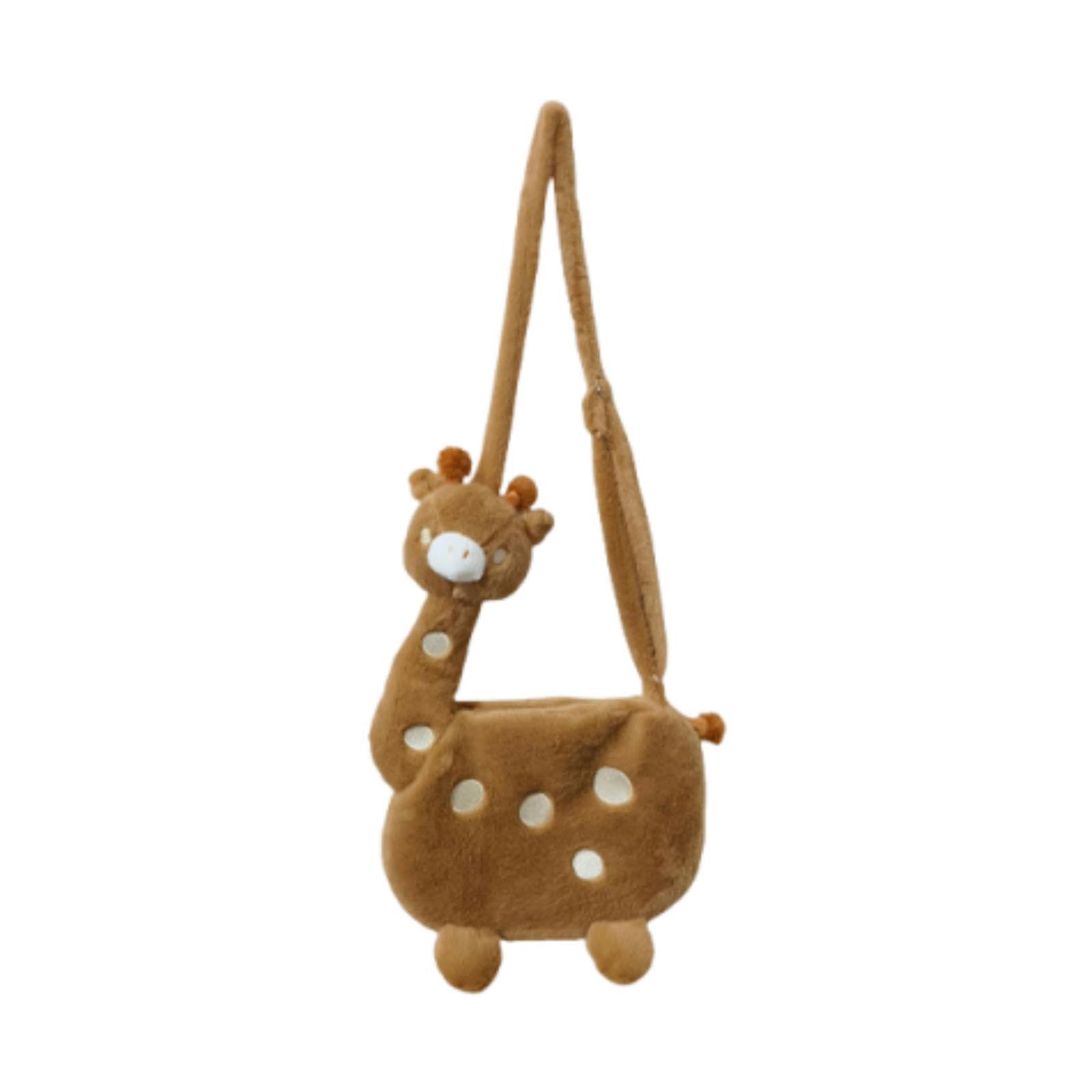 Cartoon Giraffe Cross Bag Pouch Portable Shopping Bag Funny Shoulder Bag Brown-image-16