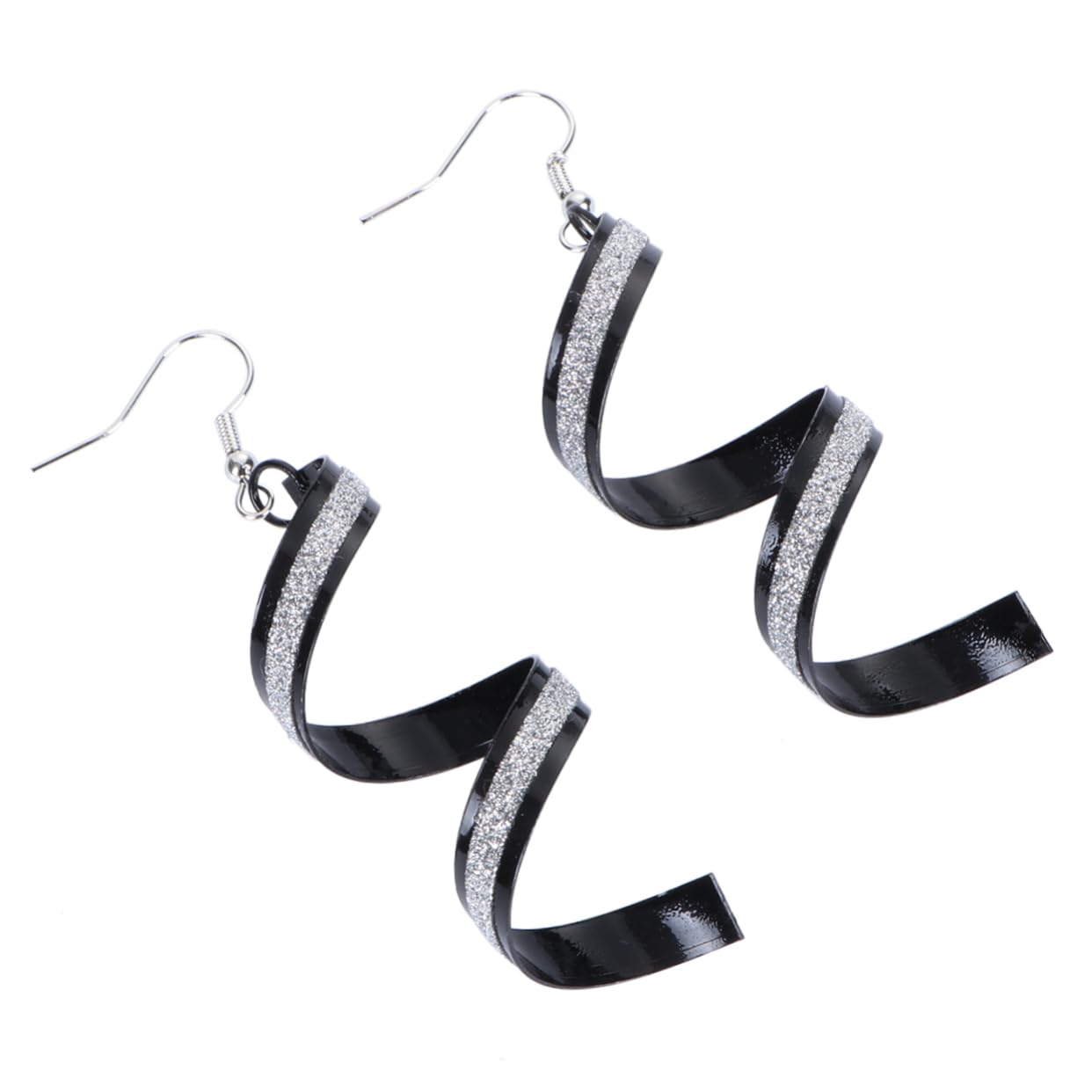 All Match Spiral Shape Earrings for Women Geometric Dangle Jewelry Fashionable Black Ear Drops Stylish and Durable Design Accessory Occasion