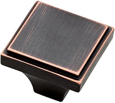 Brainerd Hollister Square Collection Bronze with Copper Highlights Square Cabinet Knob