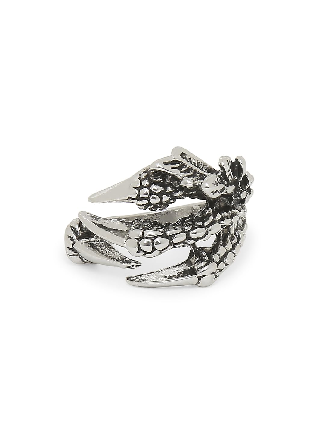 Jewellery Silver Stainless Steel Vintage Gothic Dragon Claw Biker Fashion Ring For Men & Boys (RFQ15_Z3)- For Men & Boys Stylish Latest-image-29