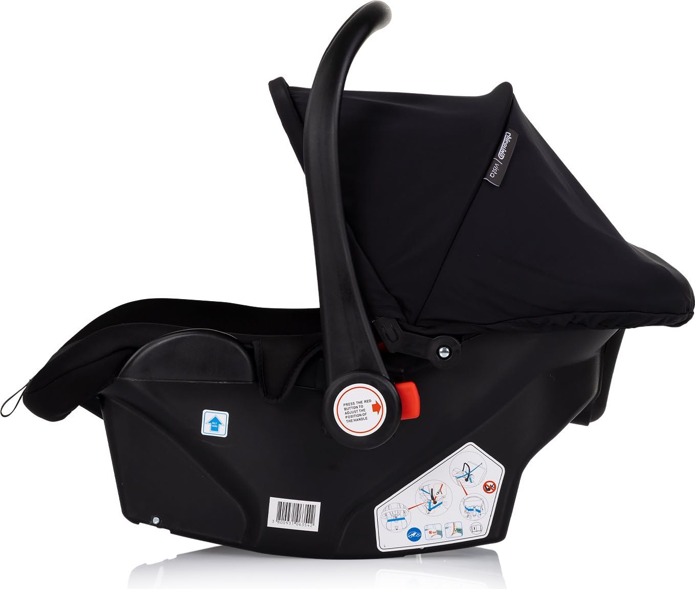 Chipolino, seggiolino auto Vista i-Size (40-87 cm) gruppo 0+, capottina, cuscino, colorazione:nero