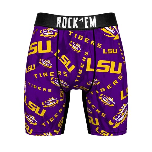 Rock 'Em NCAA LSU - Logo All Over Boxer Briefs