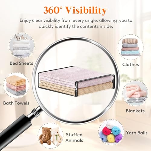 Lifewit 14L Clear Sheet Storage Bags with Zipper 6 Pack, Plastic Sweater Storage Bins for Clothing, Vinyl Foldable Clothes Containers Organizers for Closet, Blankets, Bedding 15.7 x 13.8 x 3.9 Inch - Image 5