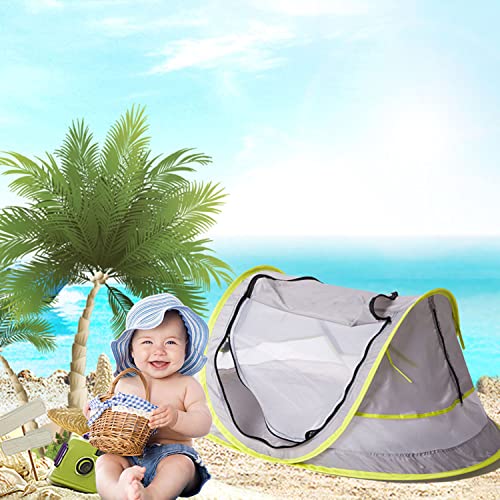 Baby Beach Tent,Baby Beach Pop Up Tent, Upf 50+ Sun Shade Baby Tent, Baby Tent With Mosquito Net, Sun Shelter For Girls Boys, Beach Umbrella For Infant (Green Pipe) #TOP6