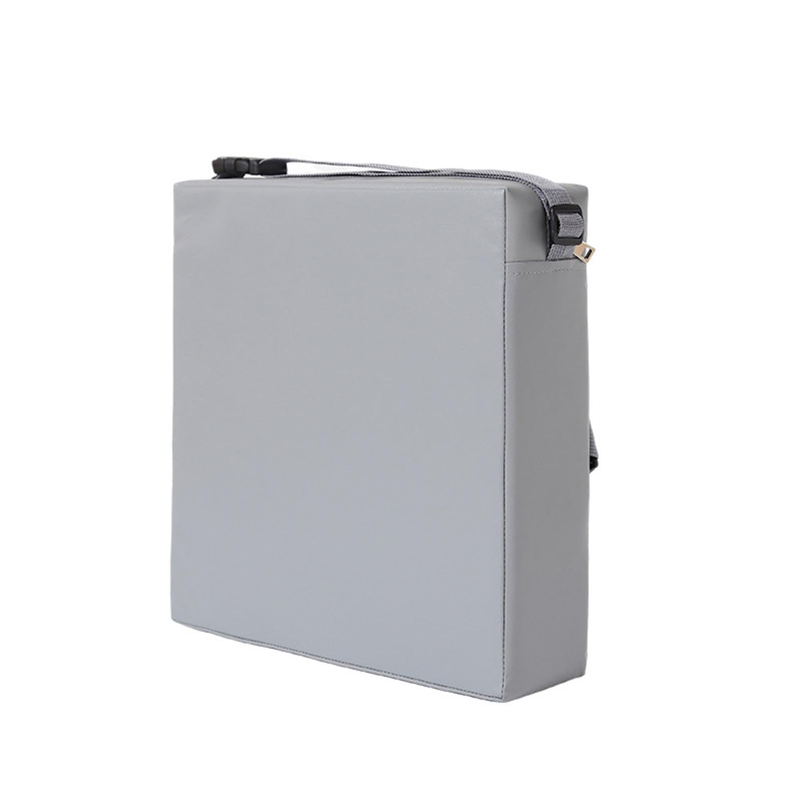 Cojín Elevador Antideslizante para Silla Ajustable, de Cuero Sintético PU Impermeable Y Esponja de Apoyo para Viajar, Gris, Individual