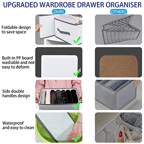 sprecenk Wardrobe Clothes Storage Organiser, Large 7 Grids Closet Drawer Organisers Dividers - Image 4