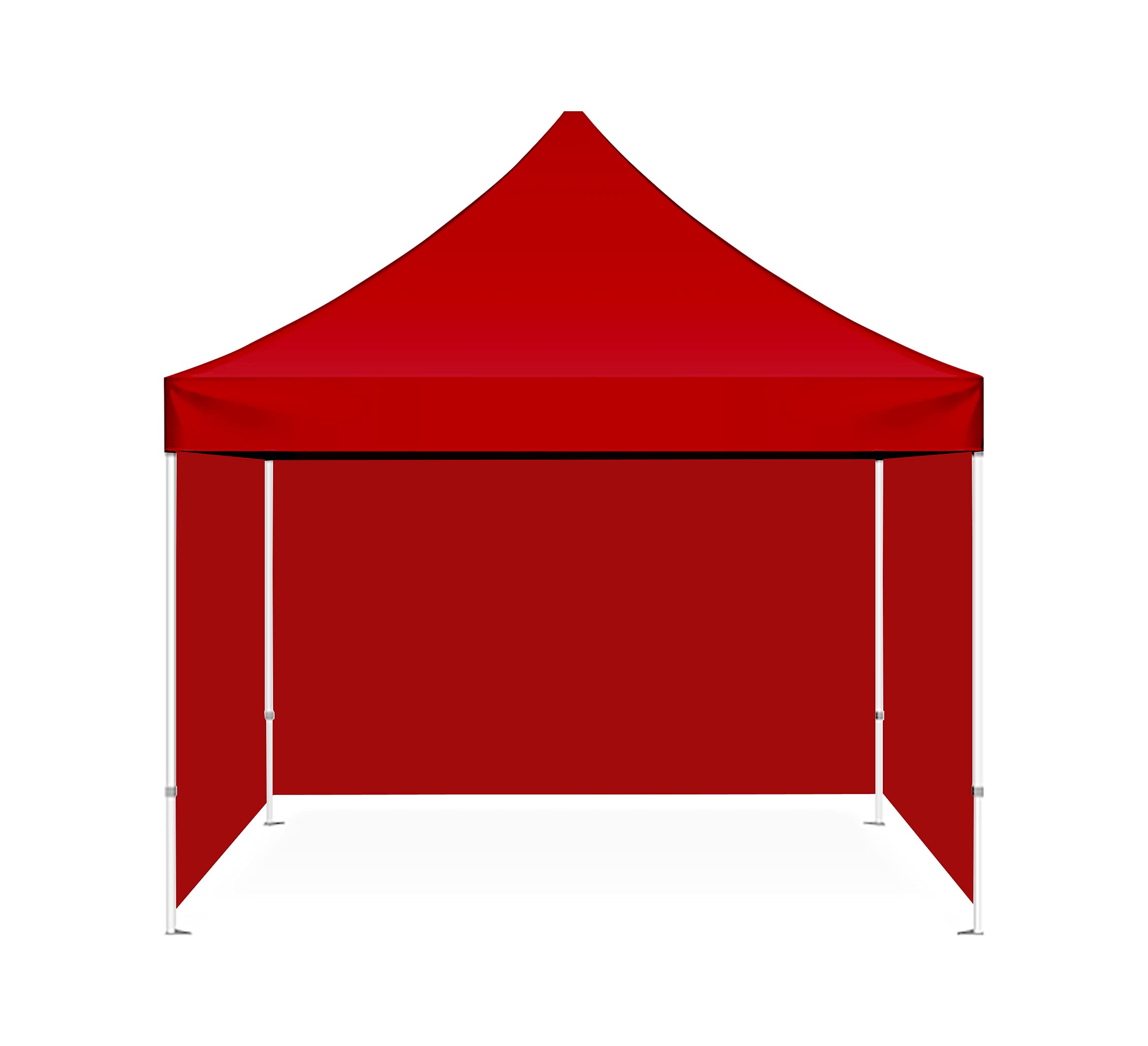 10x10 ft waterproof canopy tent with 3 side walls | heavy-duty pop-up gazebo for outdoor events, garden & advertising | uv-protected red tent (30 kg)