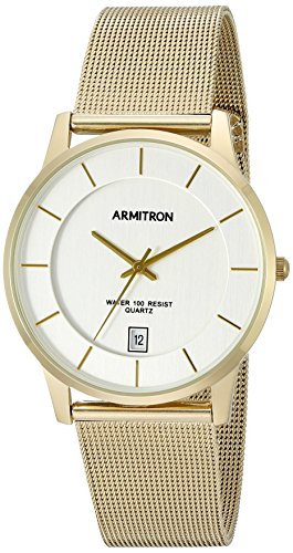 Armitron Mens 20/5123SVGP Date Calendar Dial Gold-Tone Mesh Bracelet Watch (B01AK5III0) Amazon Price History, Amazon Price Tracker