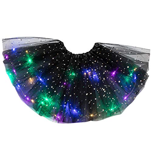 Moonker-Baby Dress Kids Toddler Girls Sequin Tutu Skirt Led Light Up Pettiskirt Ballet Skirt Clothes For 2-8 Years Old Black #TOP28