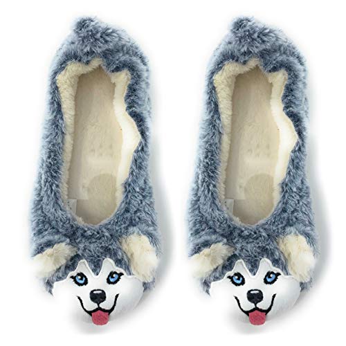 Women’s Travel Buddy Animail Plush House Slippers, Trip Fuuny Novelty Fuzzy Socks