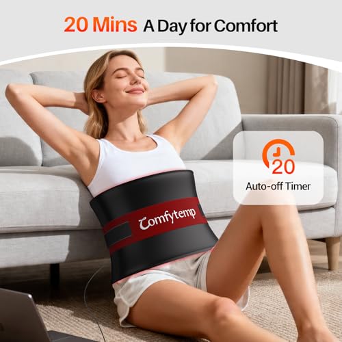 Image of Comfytemp Soft-Touch Red Light Therapy for Body with 242 LEDs, 30W Wearable Near Infrared Light Therapy Pad, 24'' x 12'' Flexible Wrap for Back Knee Shoulder Hands Home Use, 660nm & 850nm