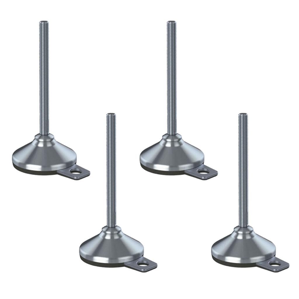 Pie de nivelación inoxidable 16x150x80mm base y almohadilla antivibración 2200kg-Set de 4