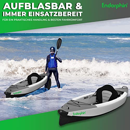 Foto von Kajak Aufblasbar - 1 Person - Drop Stitch Boot - 1er Sitz mit Paddel - Aufblasbares Kayak für 1 Sportler mit praktischer Tragetasche + Luftpumpe