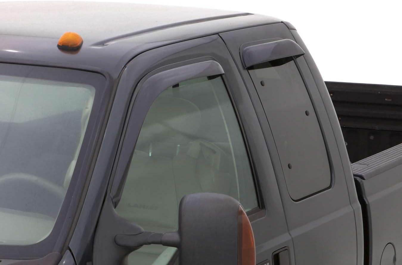 Auto Ventshade [AVS] Outside Mount Rain Guards For 1999 - 2016 Ford F-250/F-350 Super Duty, SUPERCAB ONLY | Window Vent Visors, 4 pcs. - Smoke | 94522