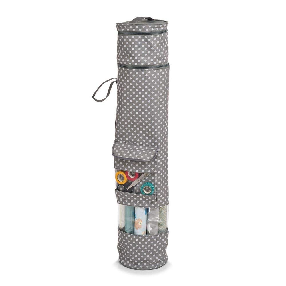 Zeller 14660 Caja para Papel de Regalo, Polyester, Gris, 17x17x85 cm