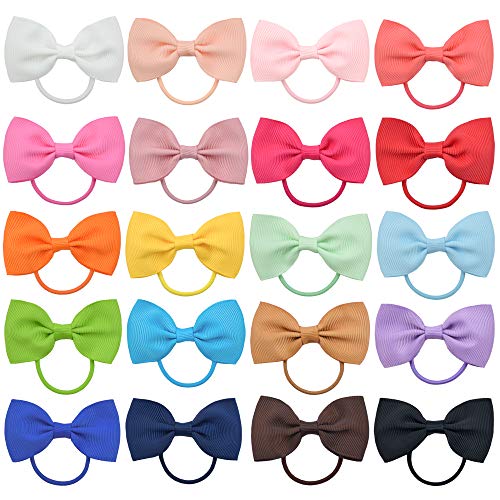 40pcs 2.75" Boutique Hair Bows Tie Baby Girls Kids Children Rubber Band Ribbon Hair bands