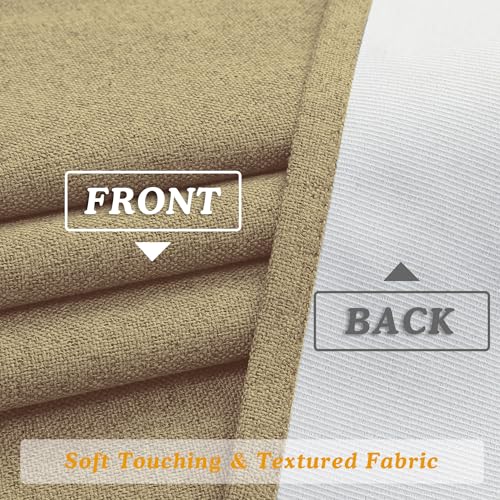 Aiyufneg Gold 100% Blackout Taupe Curtains 84 Inches Long for Bedroom Living Room Linen Look Textured Room Darkening Thermal Insulated Grommet Top Window Treatment Drapes 2 Panels, 2x40Wx84L in by Aiyufeng - Image 6
