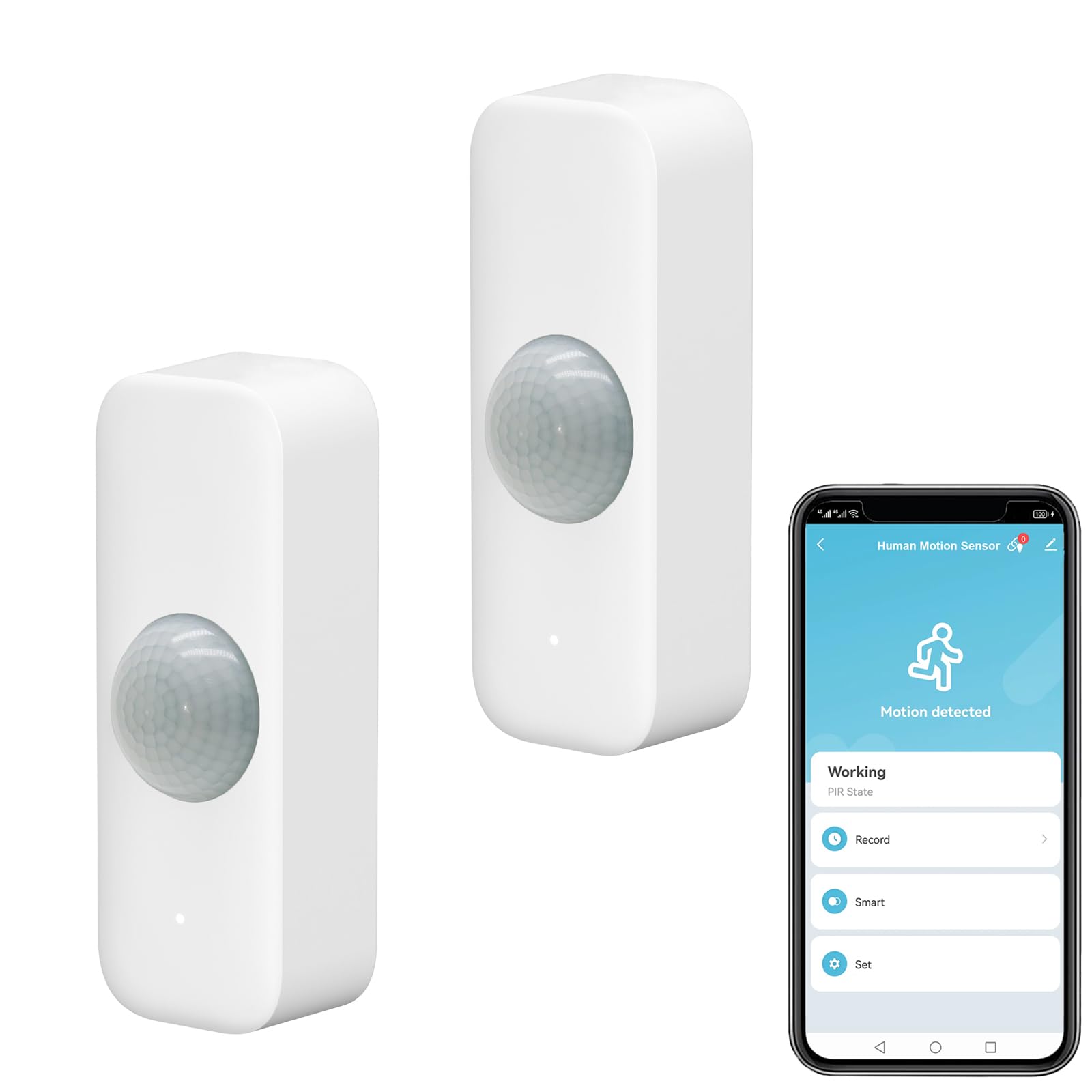 ZigBee Smart Bewegungssensor, Infrarot-Bewegungssensor für das Heim-Alarmsystem,Mini-Kontaktsensor-Detektor mit App-Fernüberwachung,Benachrichtigungsalarm,kompatibel Alexa.ZigBee Hub erforderlich.2PCS