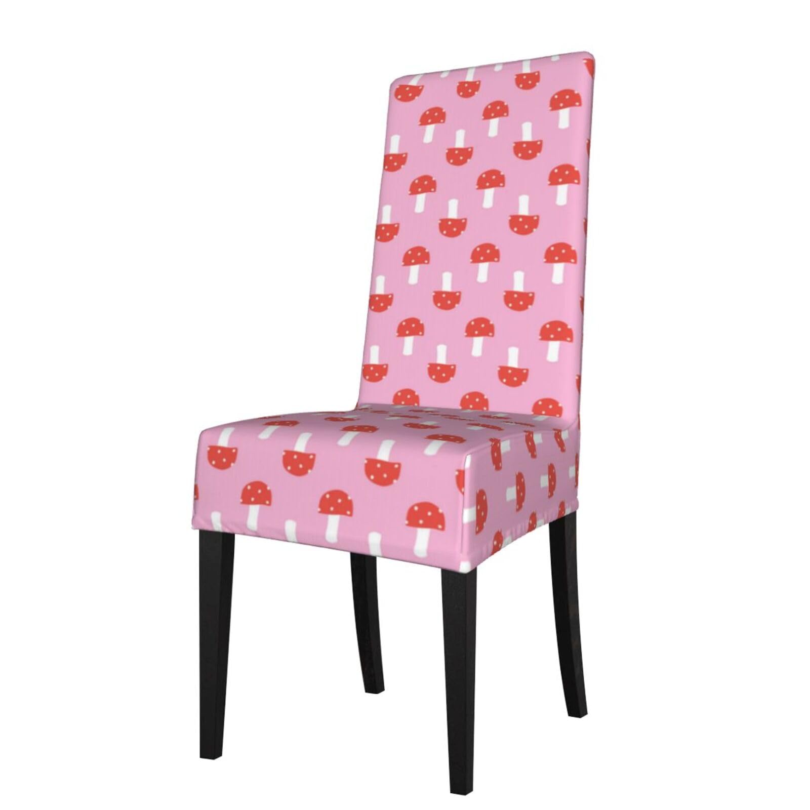 LKYMOH Mushrooms Pink Red, Chair Covers Stretch Chair Slipcovers for Dining Room, for Party Pet Protection Universal Fit Soft Polyester
