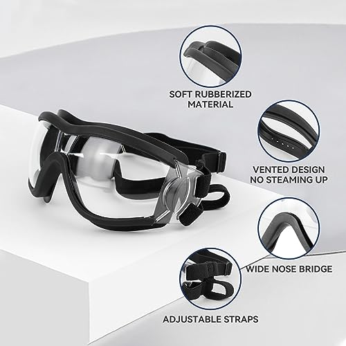 NAMSAN Sonnenbrillen für Hunde Einstellbar Hundebrille Wasserdicht Winddicht UV-Schutz Brille Hund für Mittel/Gross Hunde-Klar