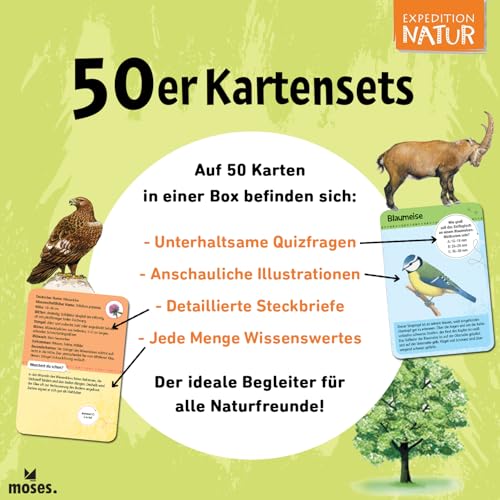 moses. 9769 Expedition Natur 50 Hunde | Bestimmungskarten im Set | Mit spannenden Quizfragen