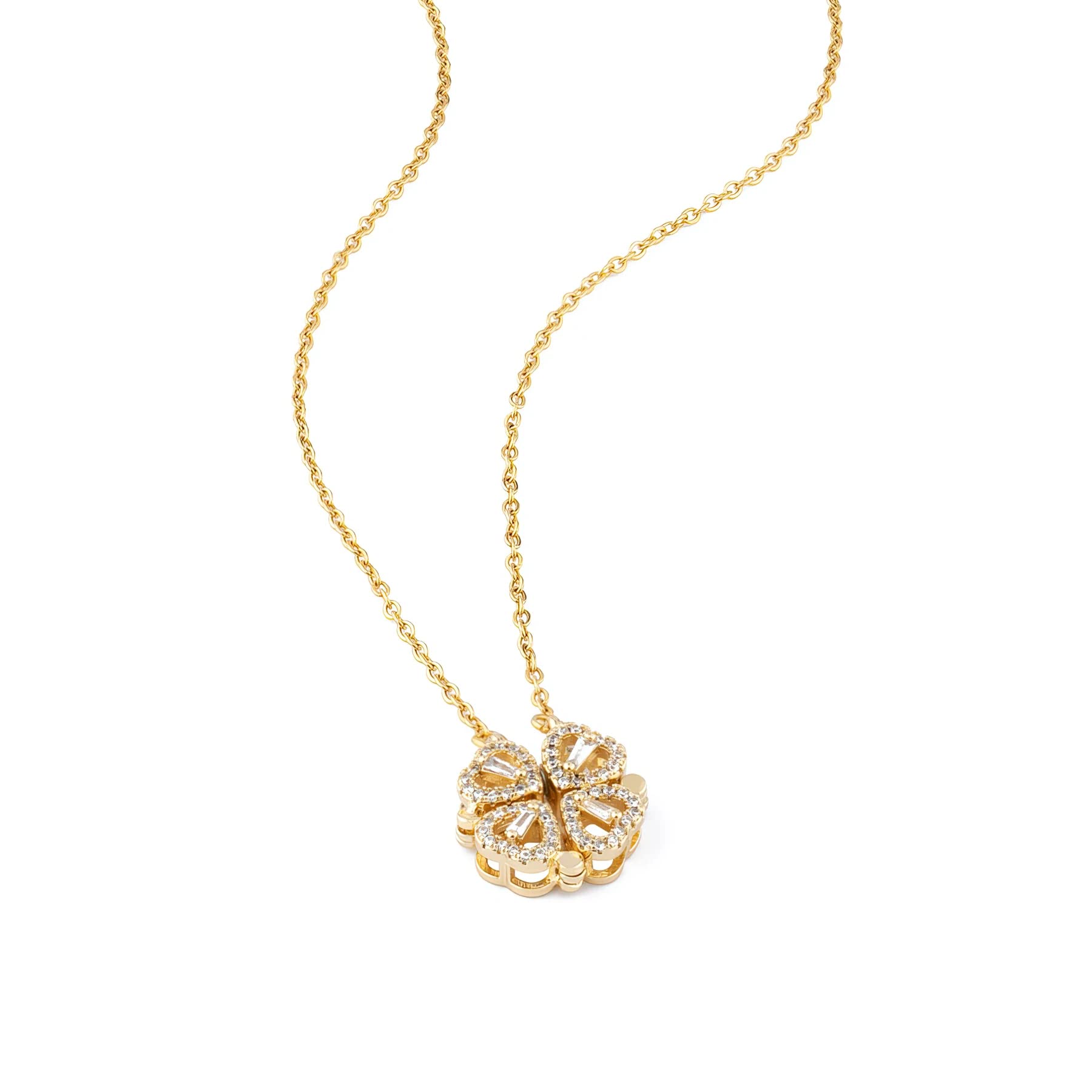 Wynona Multi Wearing Heart Necklace 4 Heart Magnetic GOLD Necklace Pendant Heart Toggle Necklace Diamond Women/Girls Accessories (B0B97LGZXD) Amazon Price History, Amazon Price Tracker